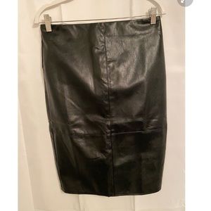 Black vegan leather pencil skirt from Lulus.
